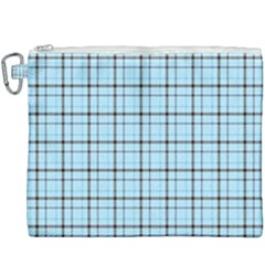 Sky Blue Tartan Plaid Pattern, With Black Lines Canvas Cosmetic Bag (xxxl)