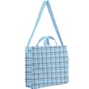 Sky blue tartan plaid pattern, with black lines Square Shoulder Tote Bag View2