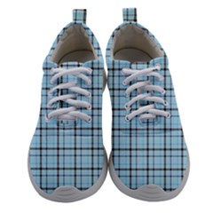 Sky Blue Tartan Plaid Pattern, With Black Lines Athletic Shoes by Casemiro