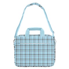 Sky Blue Tartan Plaid Pattern, With Black Lines Macbook Pro Shoulder Laptop Bag  by Casemiro