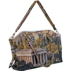Athens Aerial View Landscape Photo Canvas Crossbody Bag by dflcprintsclothing