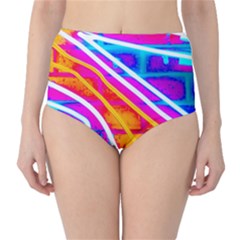 Pop Art Neon Wall Classic High-waist Bikini Bottoms by essentialimage365