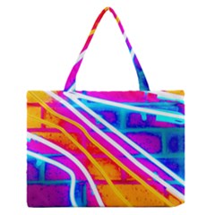 Pop Art Neon Wall Zipper Medium Tote Bag by essentialimage365