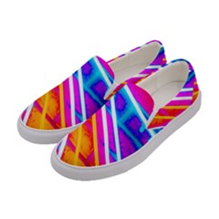 Pop Art Neon Wall Women s Canvas Slip Ons by essentialimage365