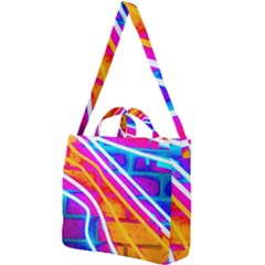 Pop Art Neon Wall Square Shoulder Tote Bag