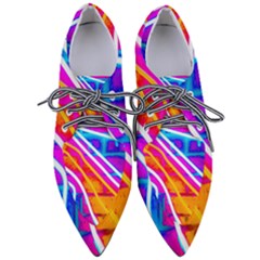 Pop Art Neon Wall Pointed Oxford Shoes by essentialimage365