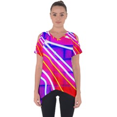 Pop Art Neon Lights Cut Out Side Drop Tee by essentialimage365