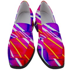 Pop Art Neon Lights Women s Chunky Heel Loafers by essentialimage365