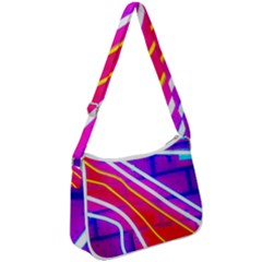 Pop Art Neon Lights Zip Up Shoulder Bag by essentialimage365