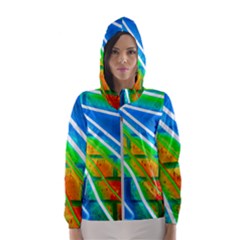 Pop Art Neon Wall Women s Hooded Windbreaker by essentialimage365