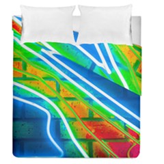 Pop Art Neon Wall Duvet Cover Double Side (queen Size) by essentialimage365