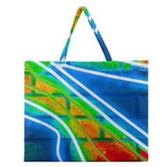 Pop Art Neon Wall Zipper Large Tote Bag by essentialimage365