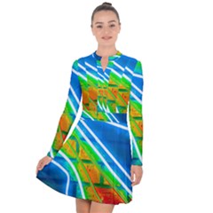 Pop Art Neon Wall Long Sleeve Panel Dress by essentialimage365