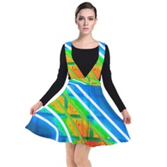 Pop Art Neon Wall Plunge Pinafore Dress by essentialimage365