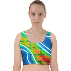 Pop Art Neon Wall Velvet Racer Back Crop Top