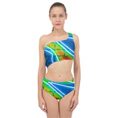 Pop Art Neon Wall Spliced Up Two Piece Swimsuit by essentialimage365