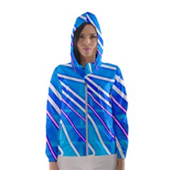 Pop Art Neon Wall Women s Hooded Windbreaker by essentialimage365