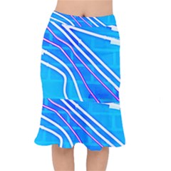 Pop Art Neon Wall Short Mermaid Skirt by essentialimage365