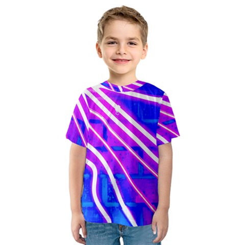 Pop Art Neon Wall Kids  Sport Mesh Tee by essentialimage365