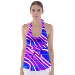 Pop Art Neon Wall Babydoll Tankini Top by essentialimage365