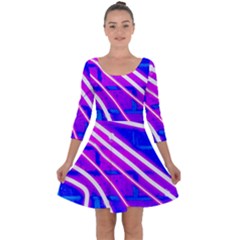 Pop Art Neon Wall Quarter Sleeve Skater Dress by essentialimage365