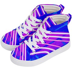 Pop Art Neon Wall Kids  Hi-top Skate Sneakers by essentialimage365