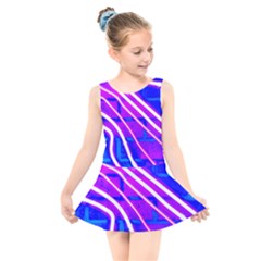 Pop Art Neon Wall Kids  Skater Dress Swimsuit by essentialimage365