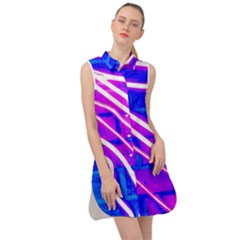 Pop Art Neon Wall Sleeveless Shirt Dress by essentialimage365