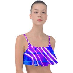 Pop Art Neon Wall Frill Bikini Top by essentialimage365