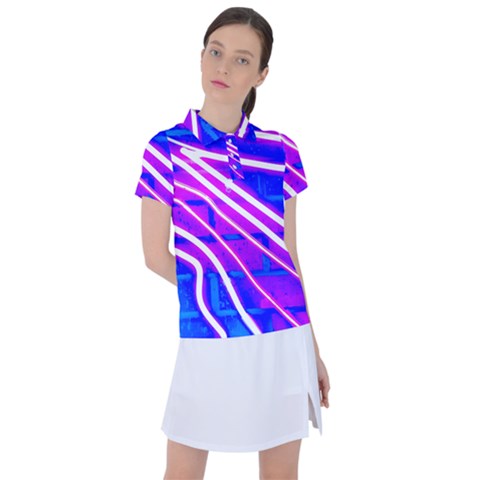 Pop Art Neon Wall Women s Polo Tee by essentialimage365