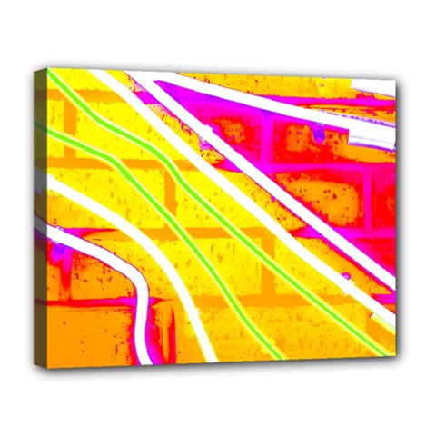 Pop Art Neon Wall Canvas 14  X 11  (stretched) by essentialimage365