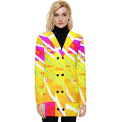 Pop Art Neon Wall Button Up Hooded Coat  by essentialimage365