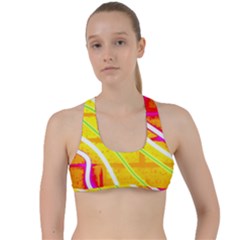 Pop Art Neon Wall Criss Cross Racerback Sports Bra by essentialimage365