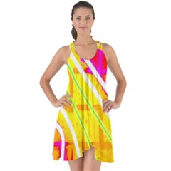 Pop Art Neon Wall Show Some Back Chiffon Dress by essentialimage365