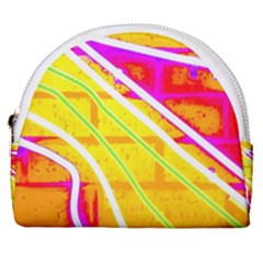 Pop Art Neon Wall Horseshoe Style Canvas Pouch by essentialimage365