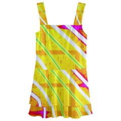 Pop Art Neon Wall Kids  Layered Skirt Swimsuit by essentialimage365