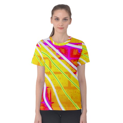 Pop Art Neon Wall Women s Cotton Tee by essentialimage365