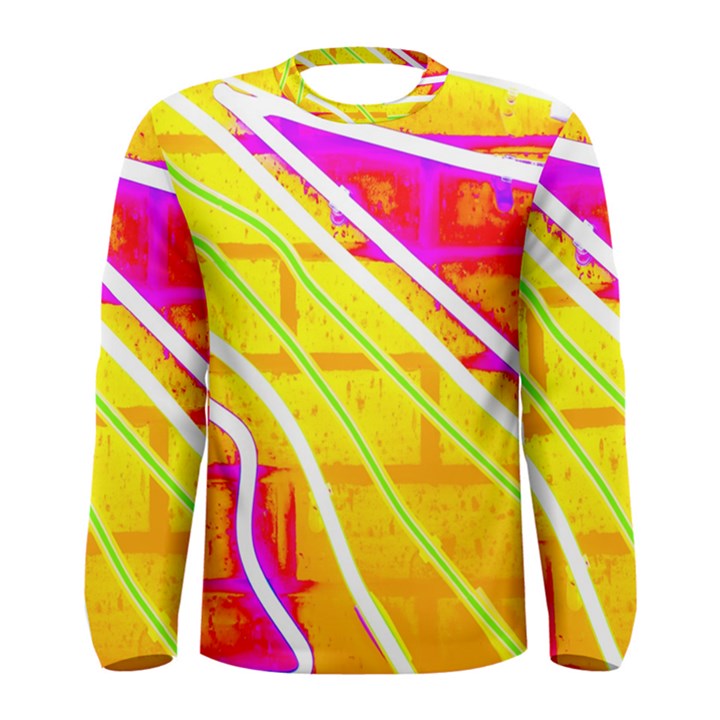 Pop Art Neon Wall Men s Long Sleeve Tee