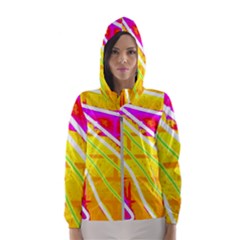 Pop Art Neon Wall Women s Hooded Windbreaker by essentialimage365