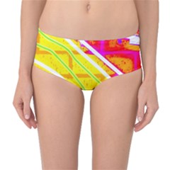 Pop Art Neon Wall Mid-waist Bikini Bottoms by essentialimage365