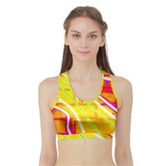 Pop Art Neon Wall Sports Bra With Border by essentialimage365