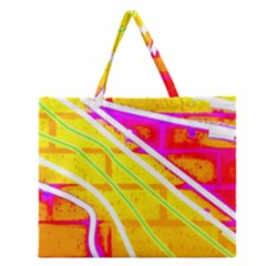 Pop Art Neon Wall Zipper Large Tote Bag