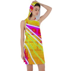 Pop Art Neon Wall Racer Back Hoodie Dress by essentialimage365