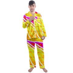 Pop Art Neon Wall Men s Long Sleeve Satin Pajamas Set by essentialimage365