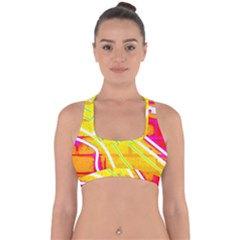 Pop Art Neon Wall Cross Back Hipster Bikini Top  by essentialimage365