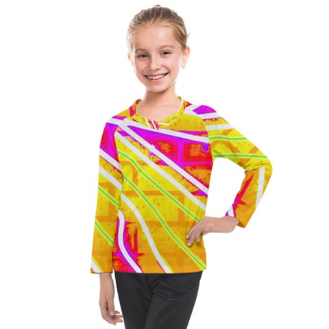 Pop Art Neon Wall Kids  Long Mesh Tee by essentialimage365