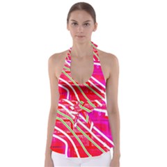 Pop Art Neon Wall Babydoll Tankini Top by essentialimage365