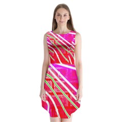 Pop Art Neon Wall Sleeveless Chiffon Dress   by essentialimage365