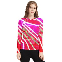 Pop Art Neon Wall Women s Long Sleeve Rash Guard by essentialimage365