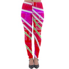 Pop Art Neon Wall Lightweight Velour Leggings by essentialimage365